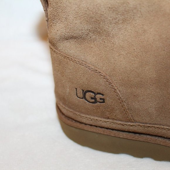 NEW MEN'S UGG NEUMEL ZIP SUEDE SHEARLING LINED CHUKKA BOOTS CHESTNUT - Picture 2 of 7